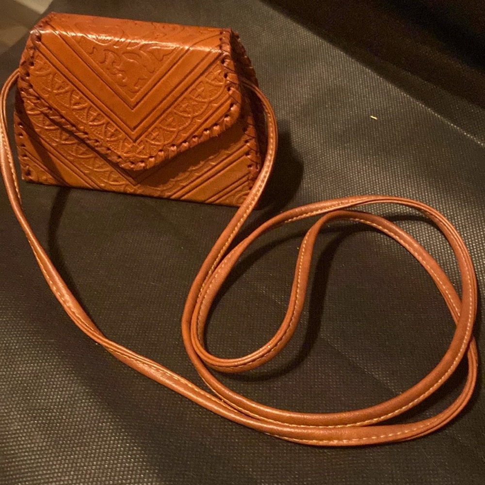 Moroccan Magic Embossed Leather Mini Crossbody Ha… - image 1